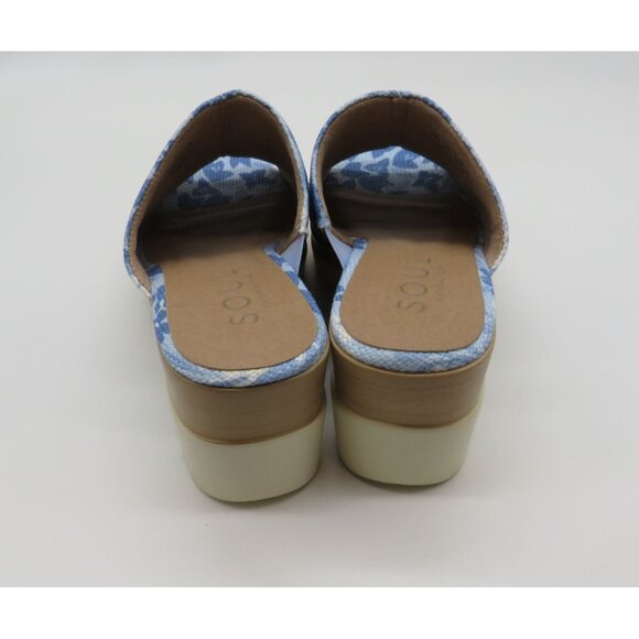 Soul Naturalizer Women's Blue Floral Print Wedge Sandals 9.5 NEW - Picture 3 of 6